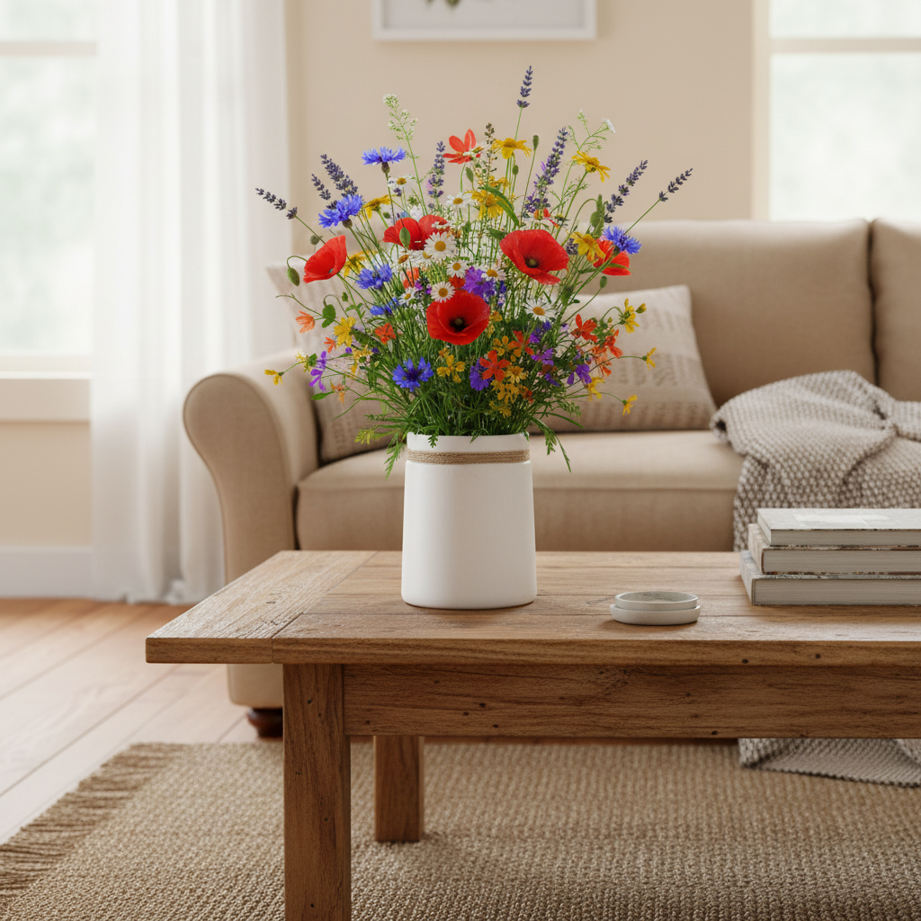 Moderne Hvit Keramikkvase | Dekorativ Blomstervase